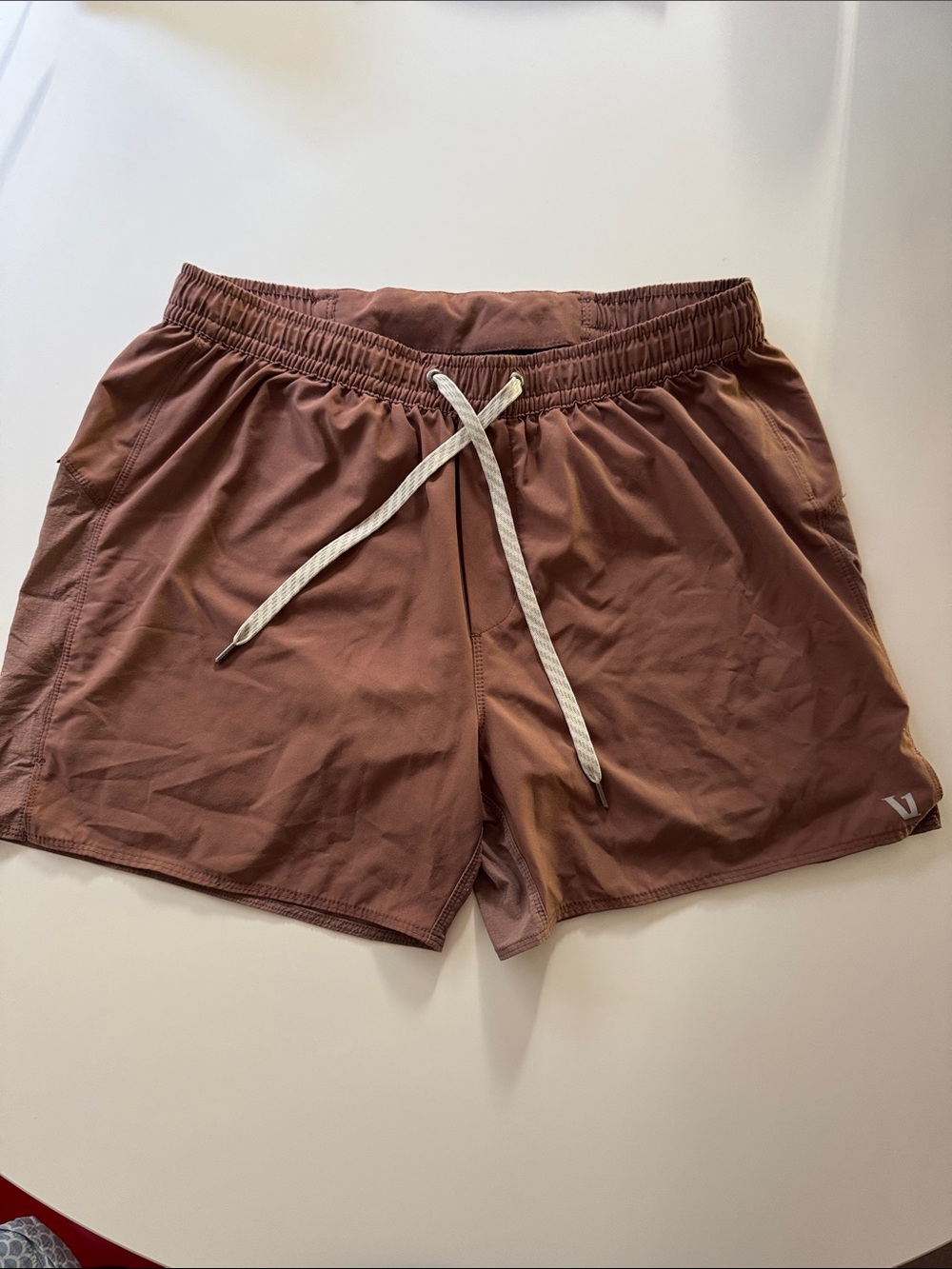 Vuori Men's Rust-colored Athletic Shorts with Drawstring